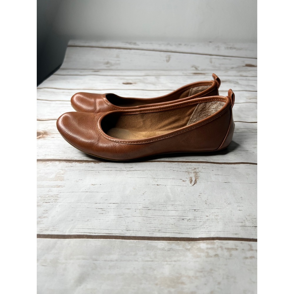 Vintage 7 Eight Ballet Flats Brown Faux Leather Round Toe Slip On 7.5M